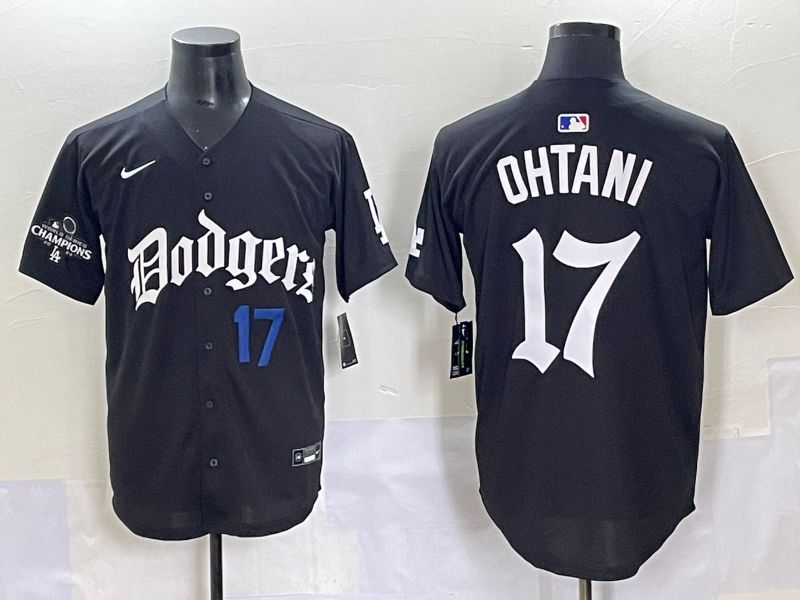 Men 2025 Los Angeles Dodgers #17 Ohtani Black Seventh generation Joint Name Nike MLB Jersey style 7->los angeles dodgers->MLB Jersey